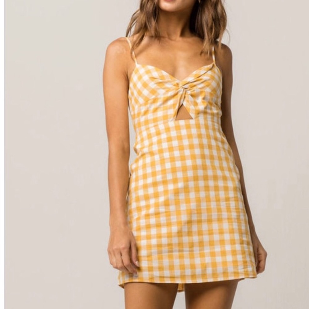 Full Tilt Yellow Gingham Dress NWT